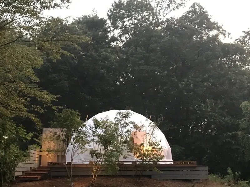 dome tent in white